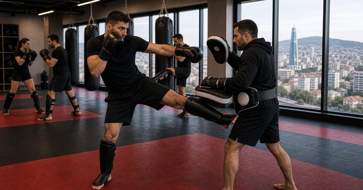cinematic kickboxing camp scene in Georgia showing what beginner means on the application