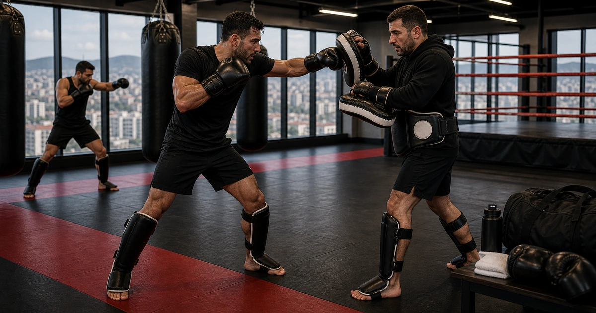 kickboxing training detail for Fitness Track vs Fighter Track at a Kickboxing Camp